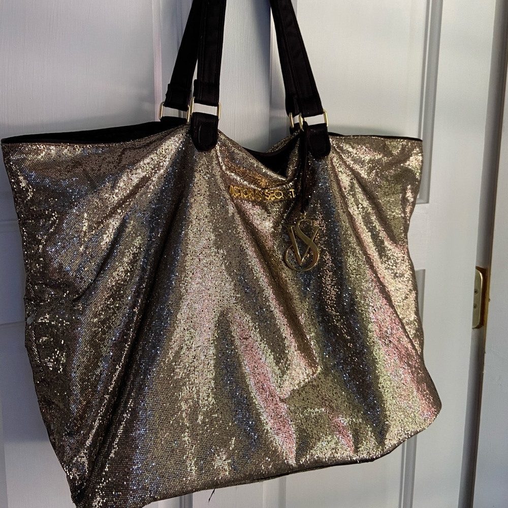 Gold sequin Victoria’s Secret tote